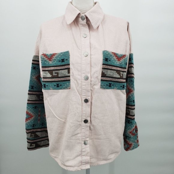 MONTANA WEST Corduroy Shacket Southwestern Serape Aztec Western NWT - Picture 4 of 10